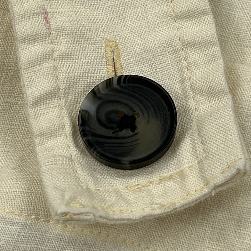 Everlane Top Women's 4 Ivory 100% Linen Woven Apron Tank Button Sleeveless Shirt - Picture 9 of 11